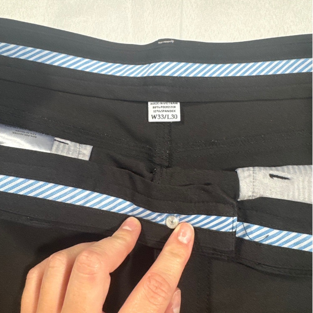 FootJoy Mens Athletic Fit Golf Pants Size 33x30 Black Stretch Performance Chino - Picture 5 of 9